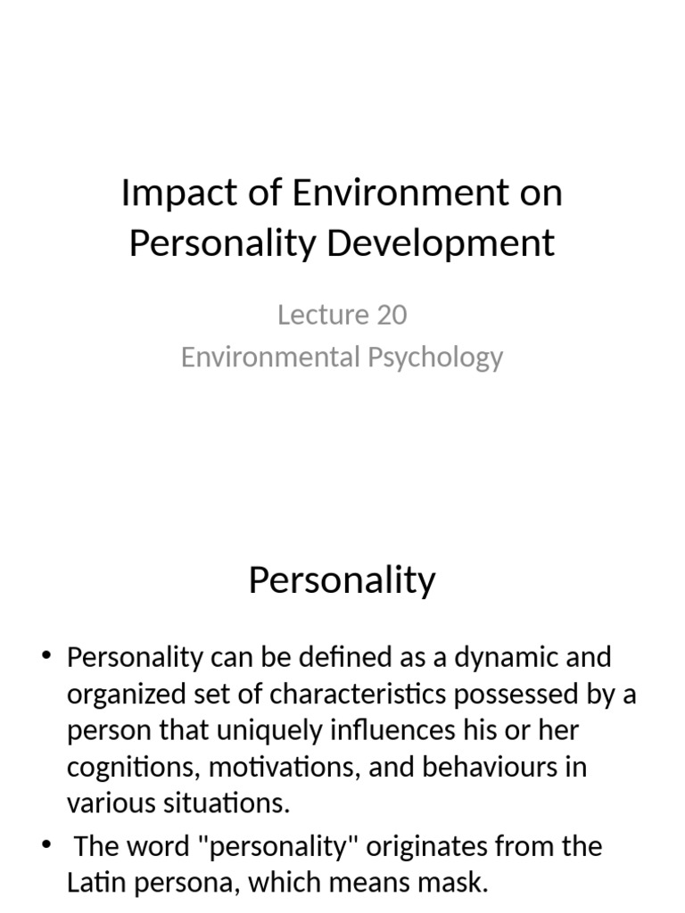 Week 13 Personality | PDF | Optimism | Psychology
