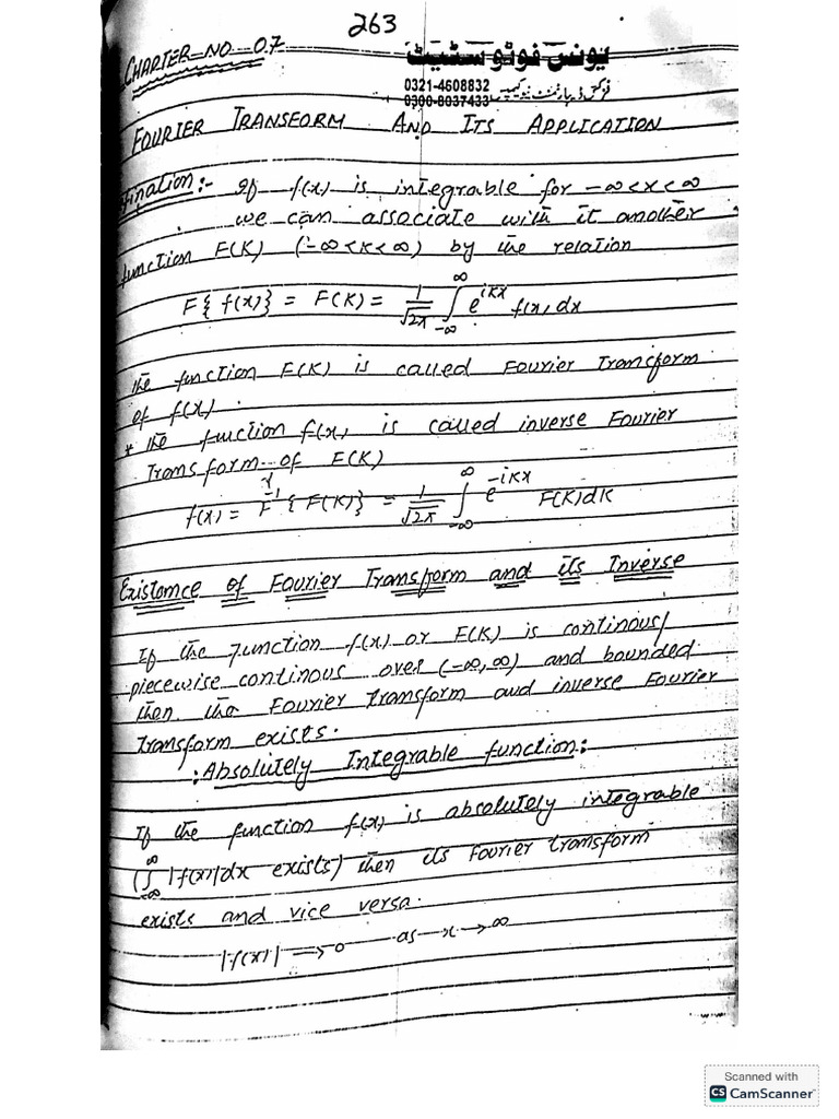 Fourier Series Mathematical Notes and Competition of Physics Notes | PDF