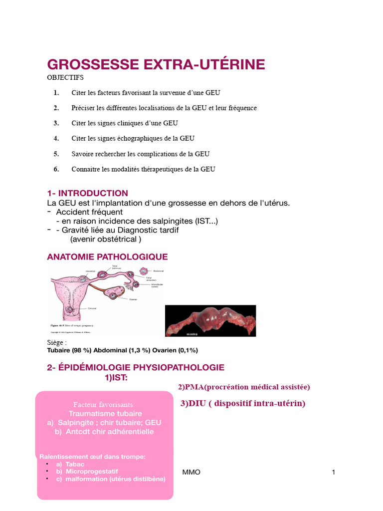 Diagnostic et traitement de la GEU | PDF | Obstétrique | Santé maternelle