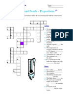 Crossword Puzzle - Prepositions