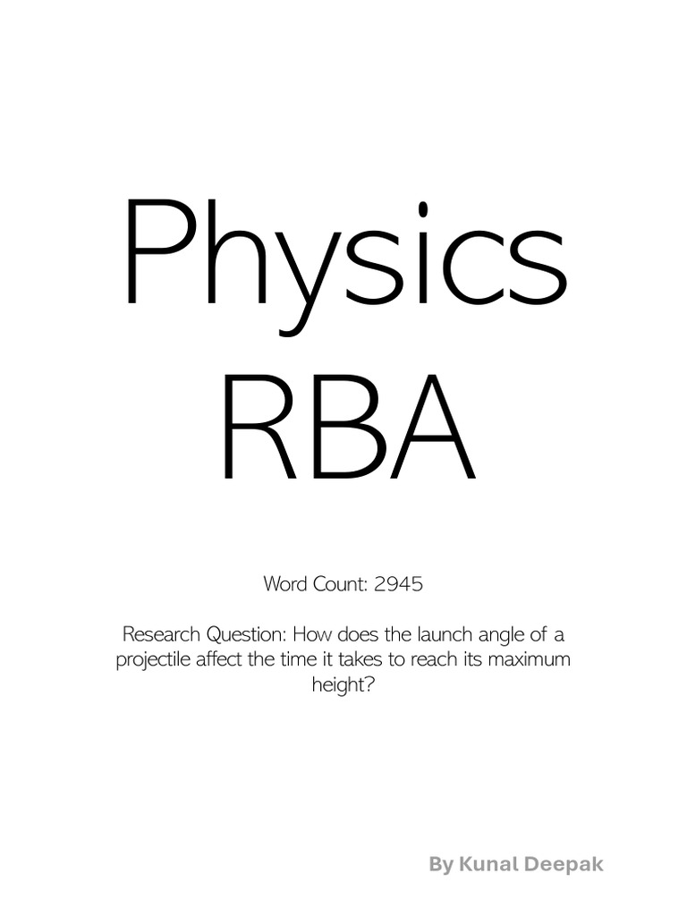 Physics RBA - Kunal Deepak | PDF