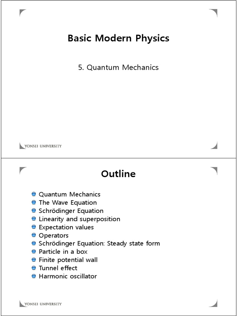 Basic Modern Physics Lecture Note - Chap 5 | PDF | Quantum Mechanics ...