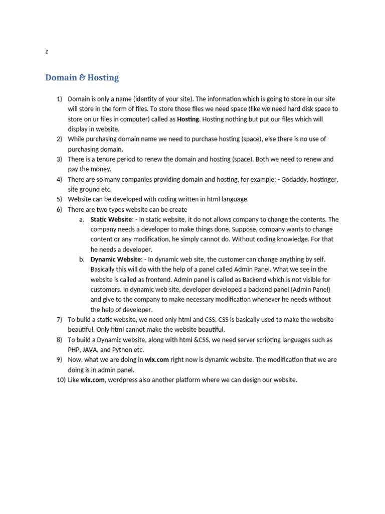 Domain hosting pdf