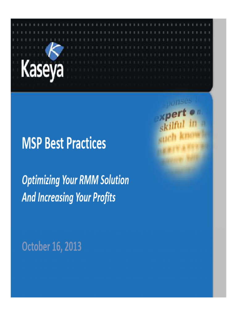 Optimize RMM for MSP Profitability | PDF | Databases | Computing