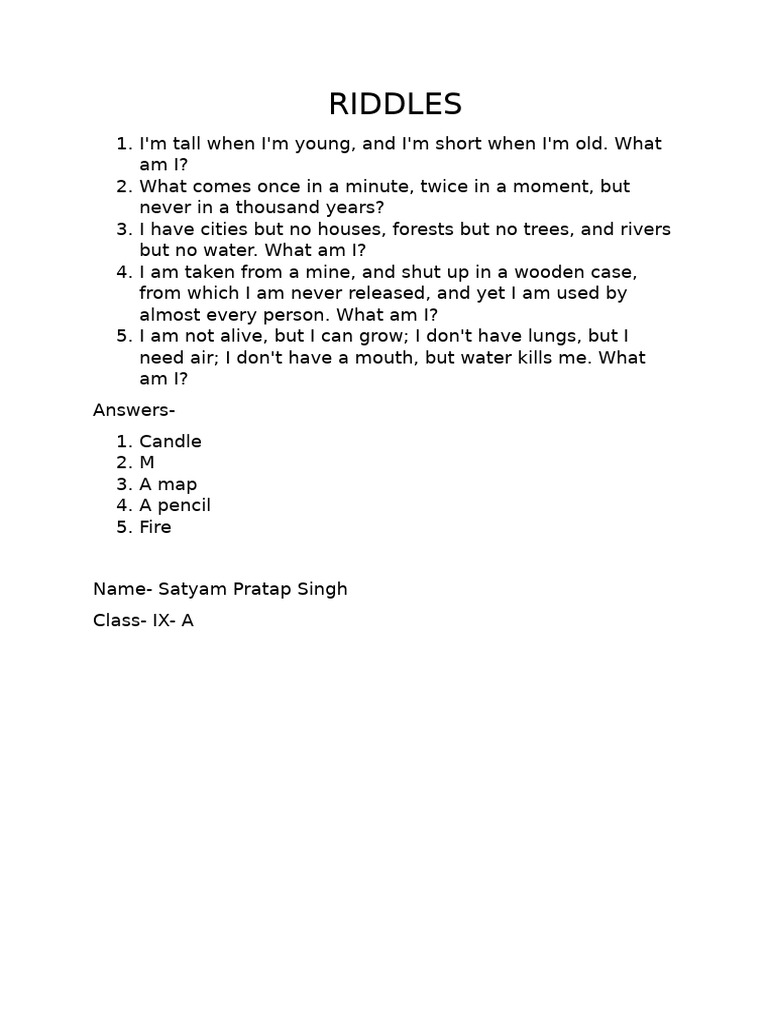 Riddles | PDF