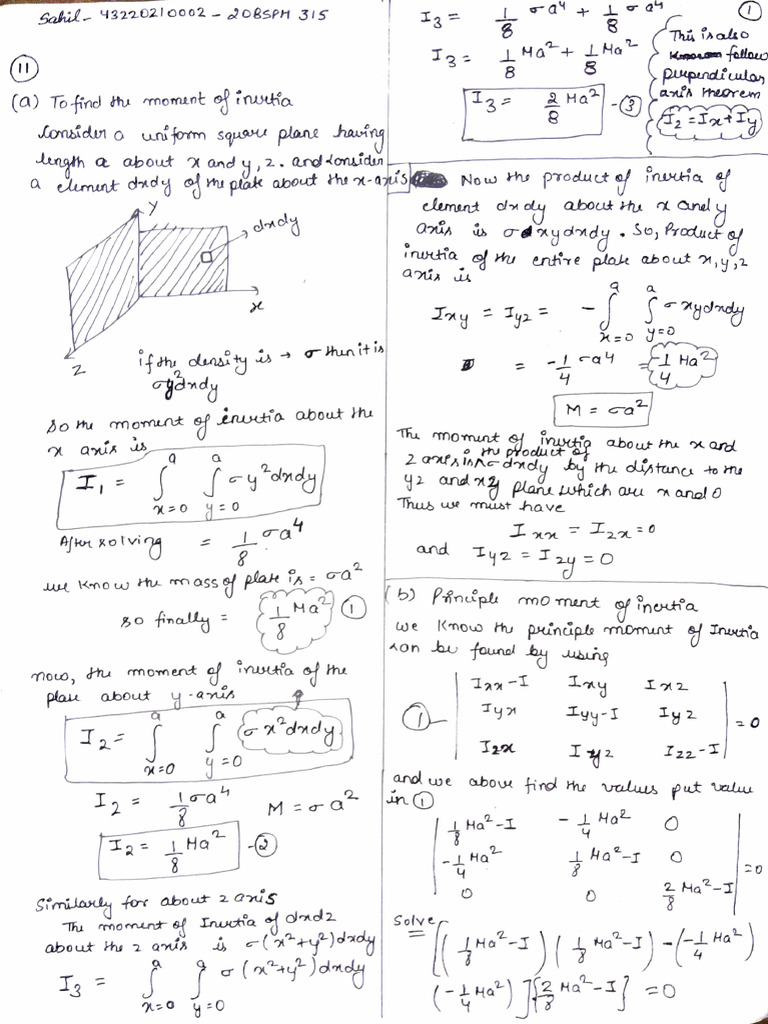 Sahil - 20BSPH 315 Mechanics | PDF