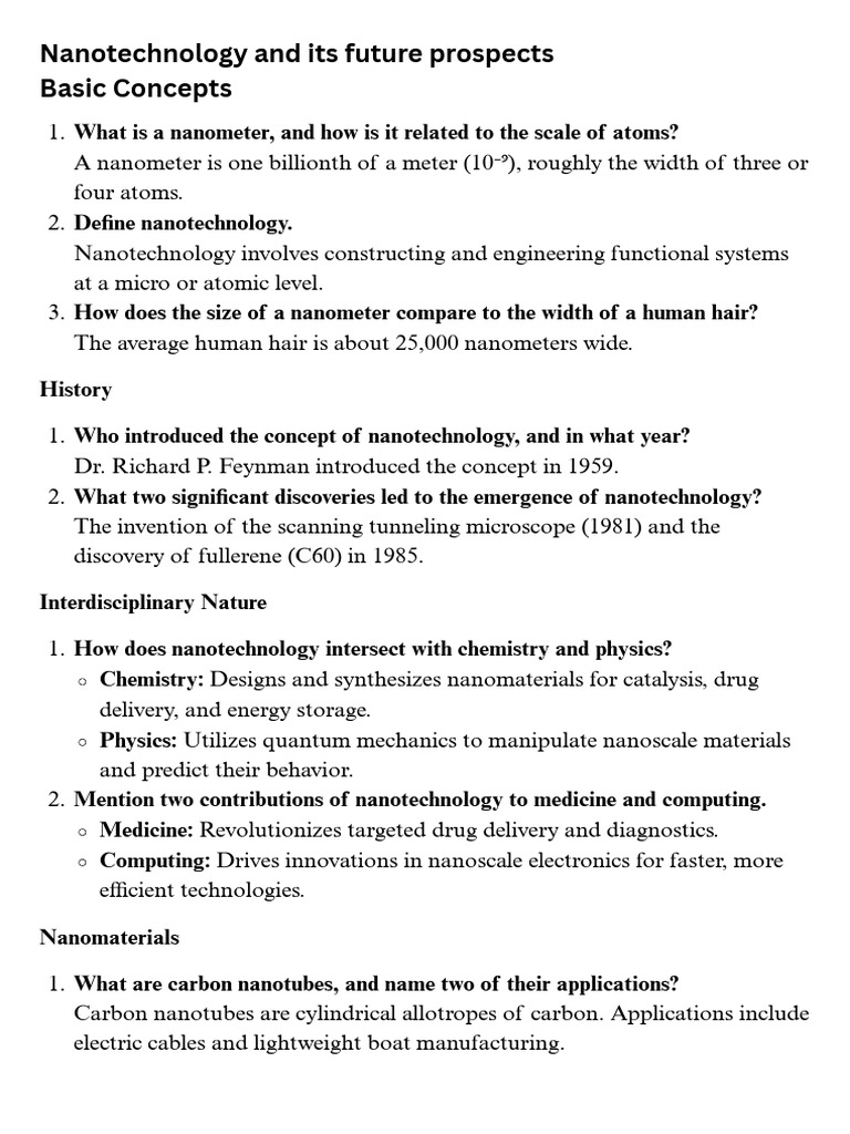 Nanotechnology intelligence overview