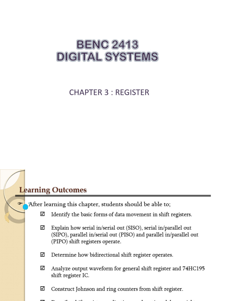 Shift Register Types and Operations | PDF | Electrical Circuits ...