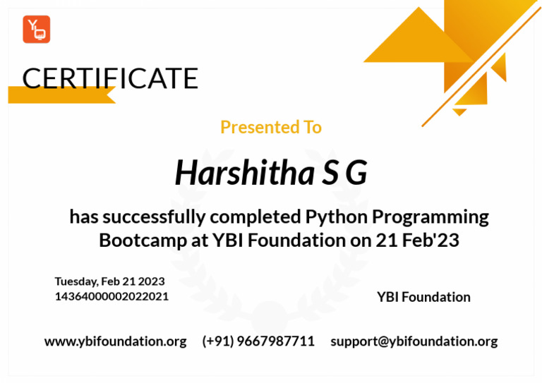 Python Bootcamp Completion | PDF