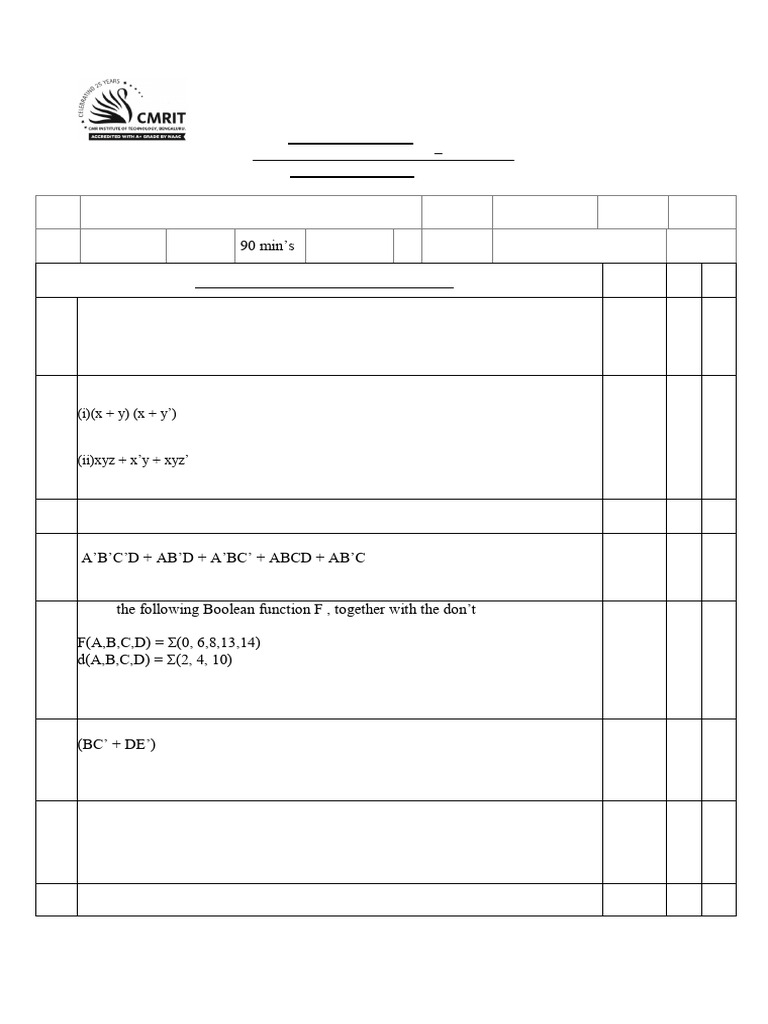 Digital Design IAT 1 Evaluation 2023 | PDF | Subtraction | Mathematics