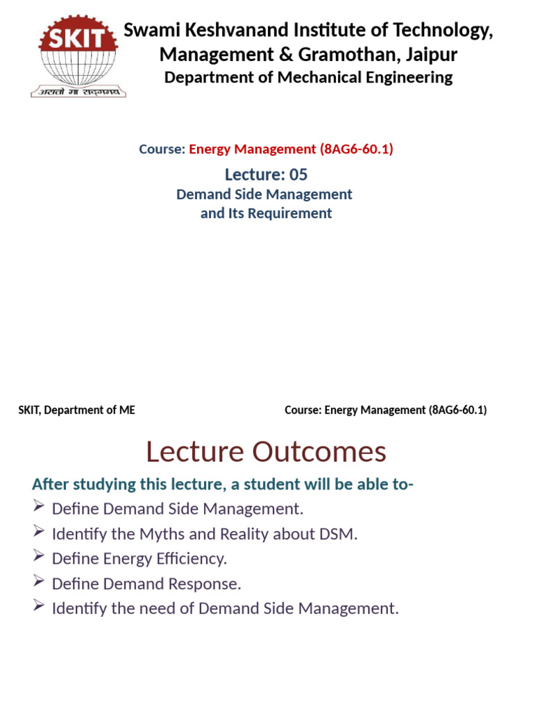 L5 Demand Side Management and Its Requirement | PDF | Efficient Energy ...