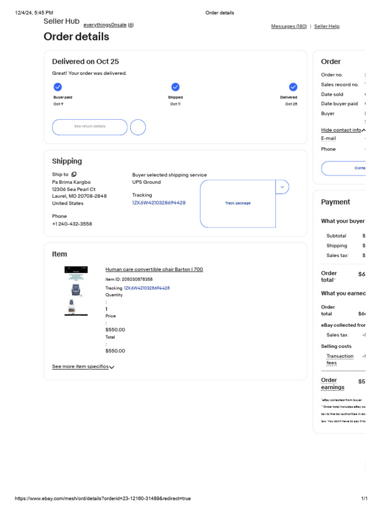 Order Details Pdf E Bay Sales