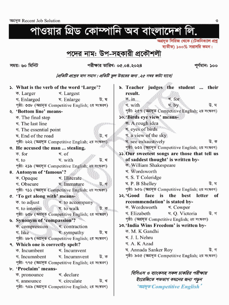 Monthly Job Solution - April 2024 | PDF