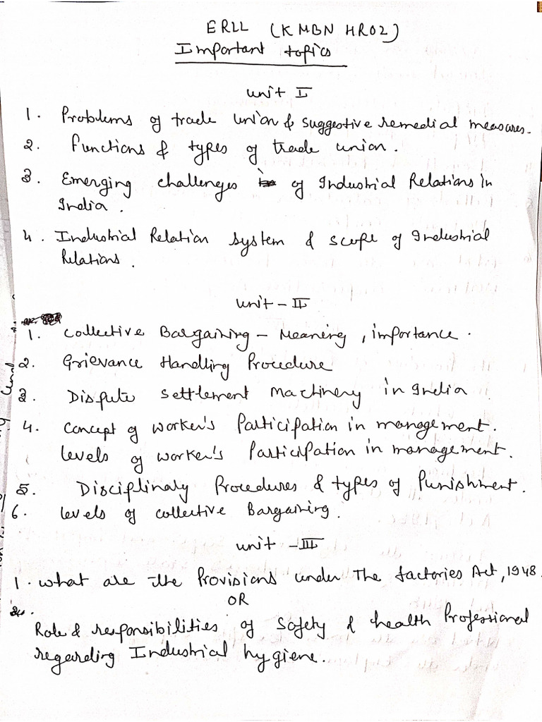 ERLL Important Questions | PDF