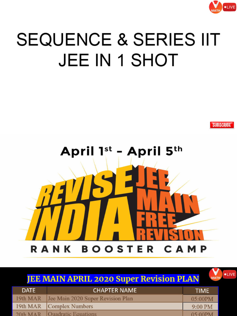 Copy+of+Sequence+&+Series+ +JEE+Super+Revision | PDF | Standardized ...