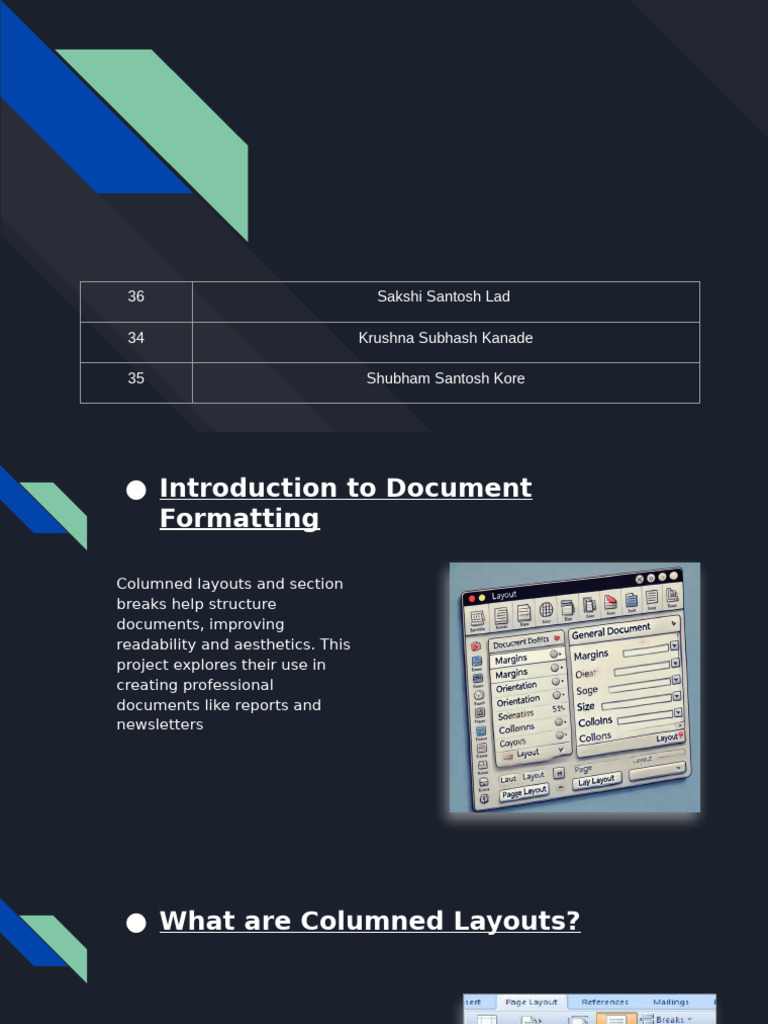 Document Formatting with Columns & Breaks | PDF