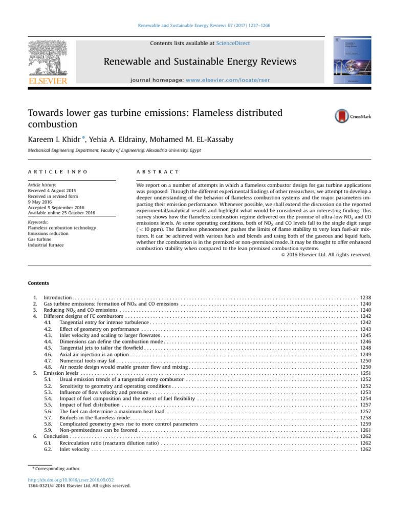 Flameless Combustion for Gas Turbines | PDF | Combustion | N Ox
