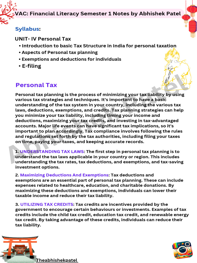 Personal Tax Planning in India | PDF | Taxes | Tax Deduction