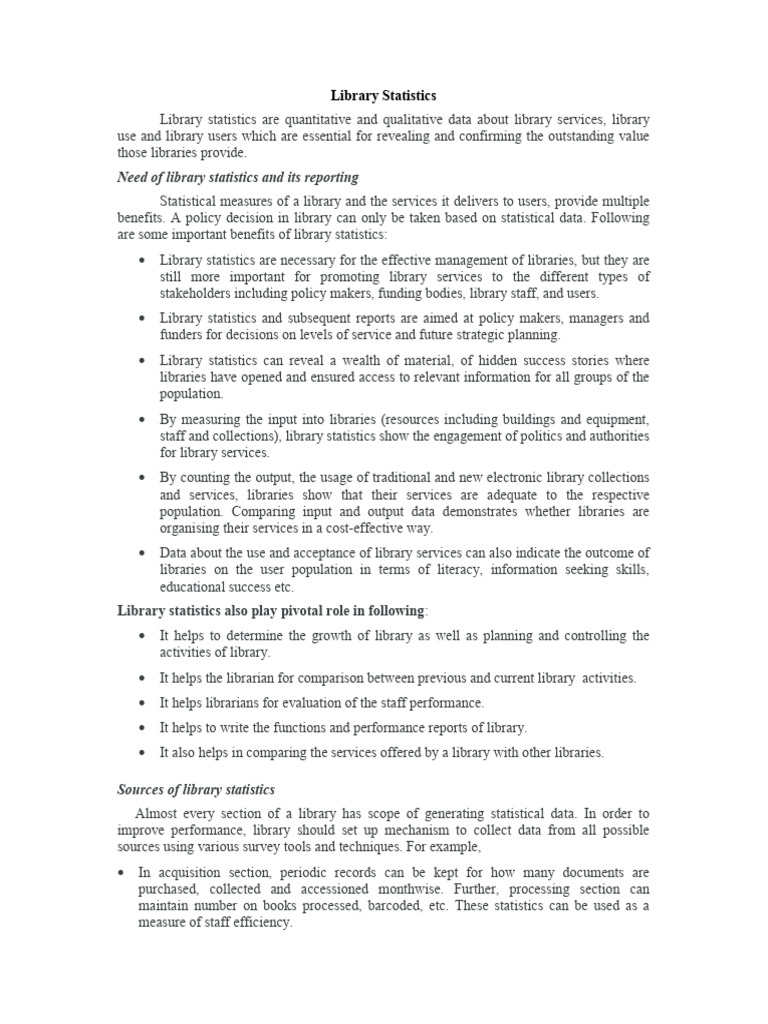 Library Statistics Clisc | PDF | Libraries | Statistics