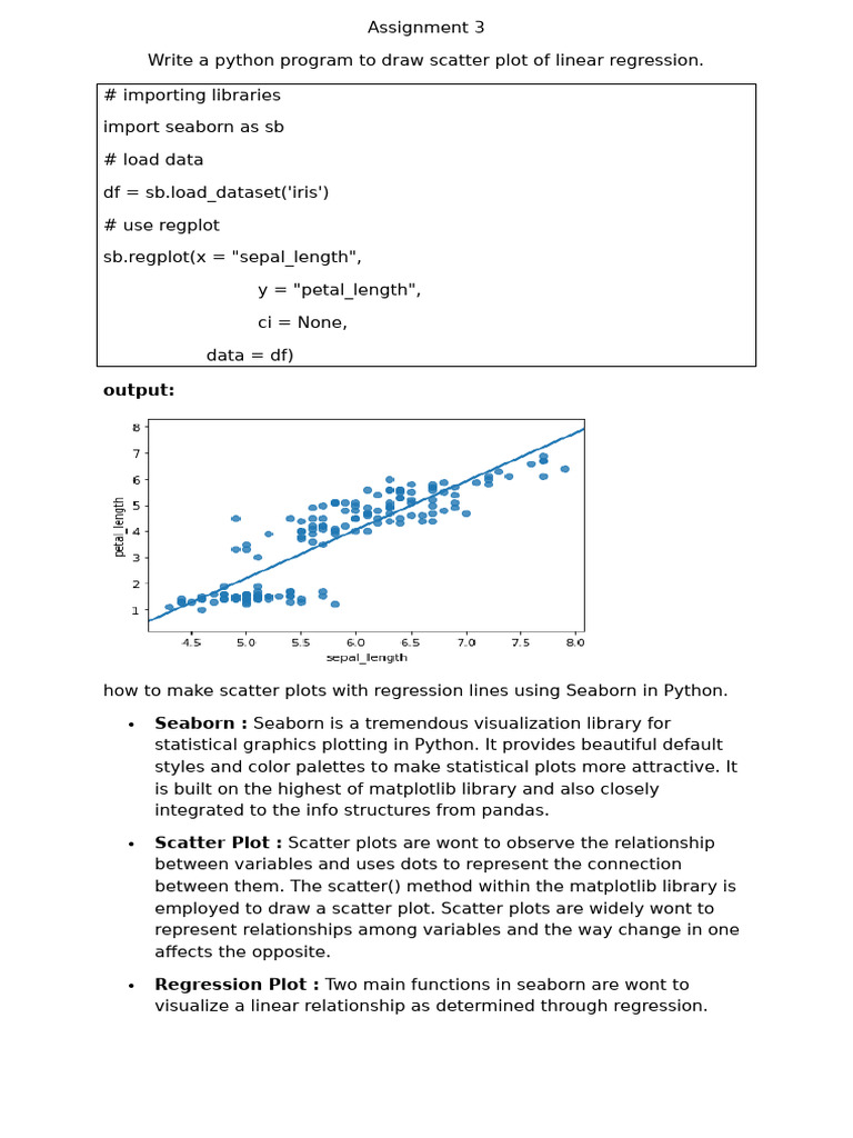 Scatter Plot with Regression in Python | PDF