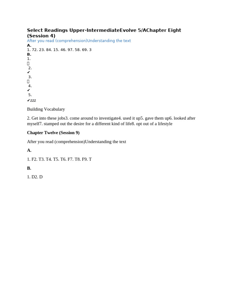 Select Readings Upper | PDF