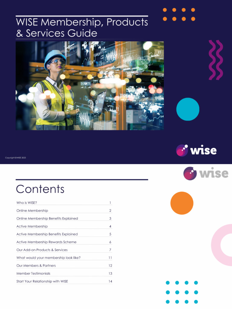 Wise Membership Products and Services Guide | PDF