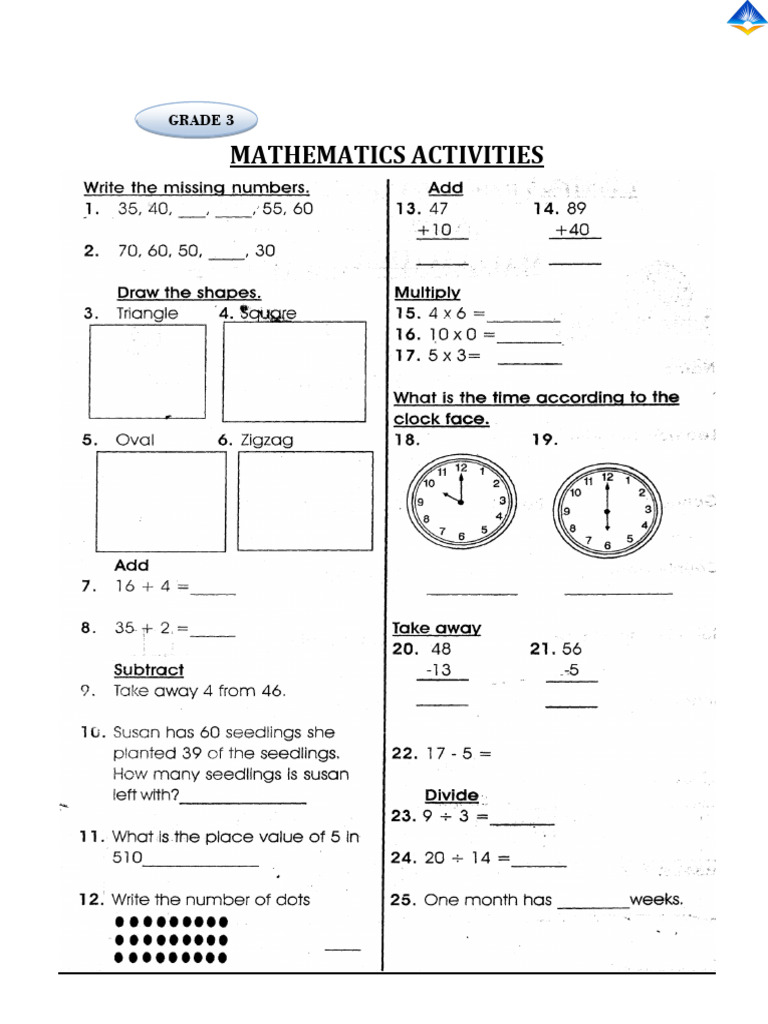 Mathematics Grade 3 | PDF