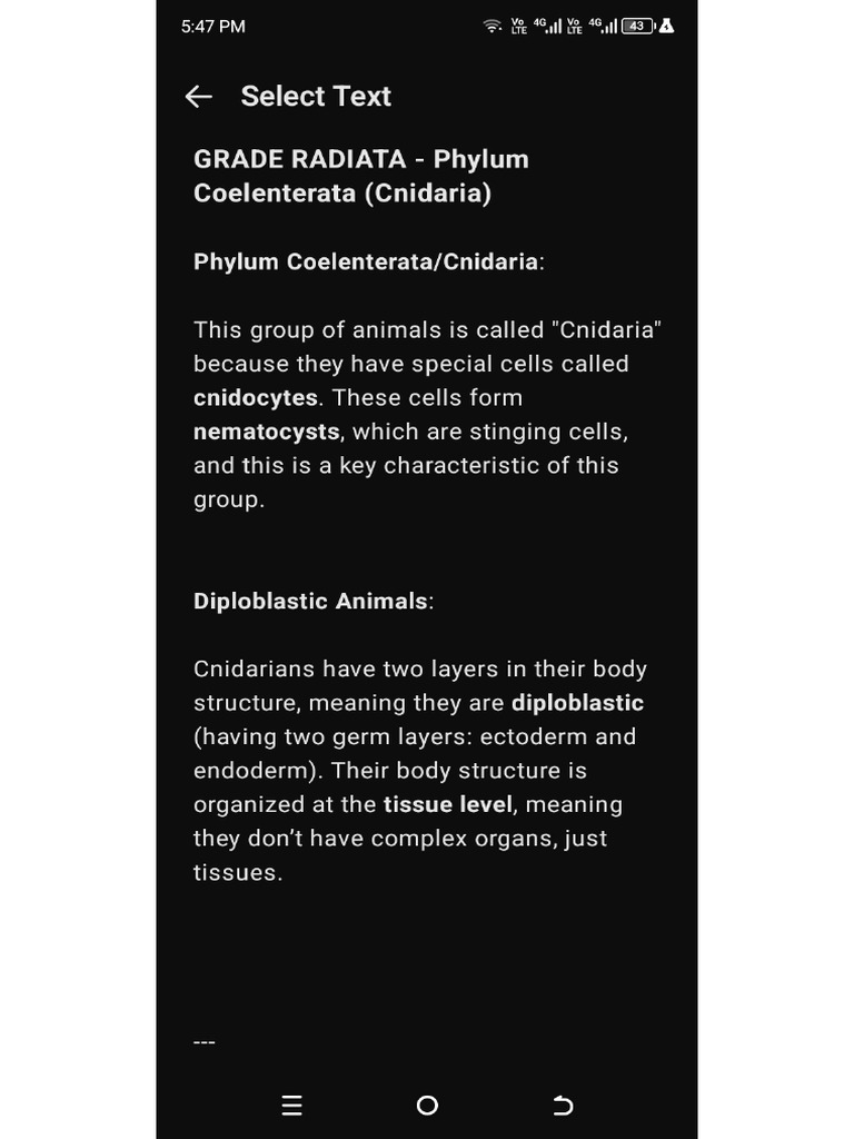 Phylum Grade Radiata and Baliteria | PDF