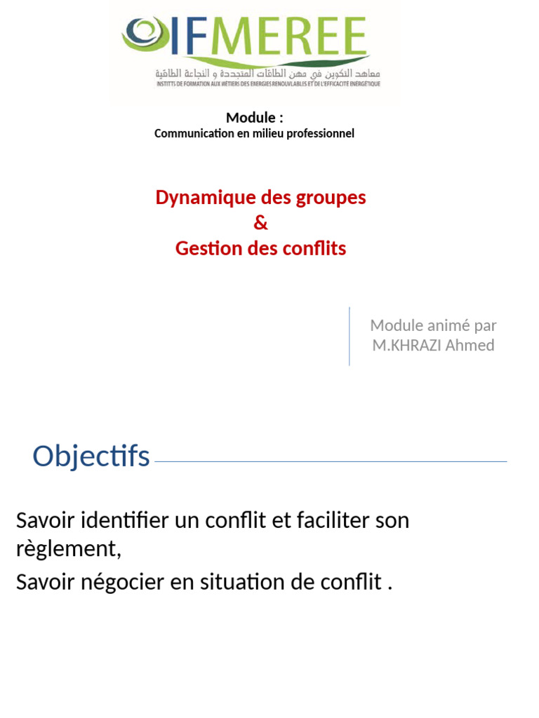 Gestion des Conflits en Milieu Pro. | PDF | Résolution de conflit ...