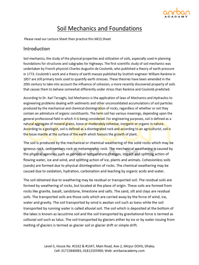 Soil Mechanics & Foundation Basics | PDF | Soil Mechanics | Porosity