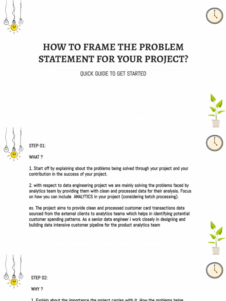 Frame Problem For Your Project in Interview | PDF
