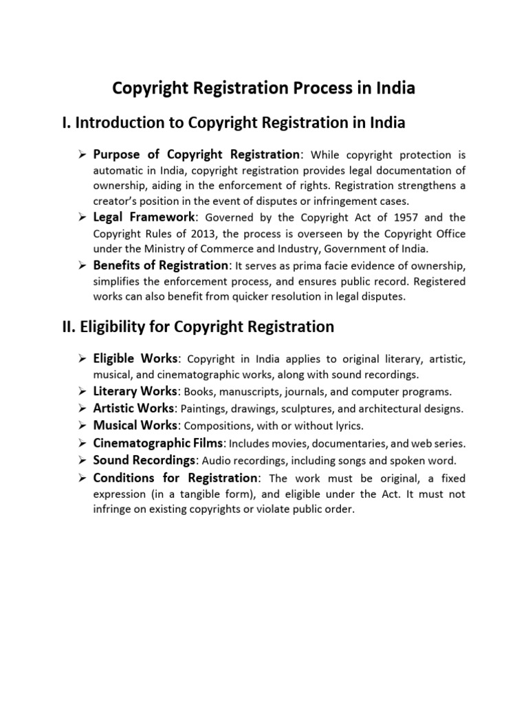 Copyright Registration in India Guide | PDF | Copyright | Copyright ...