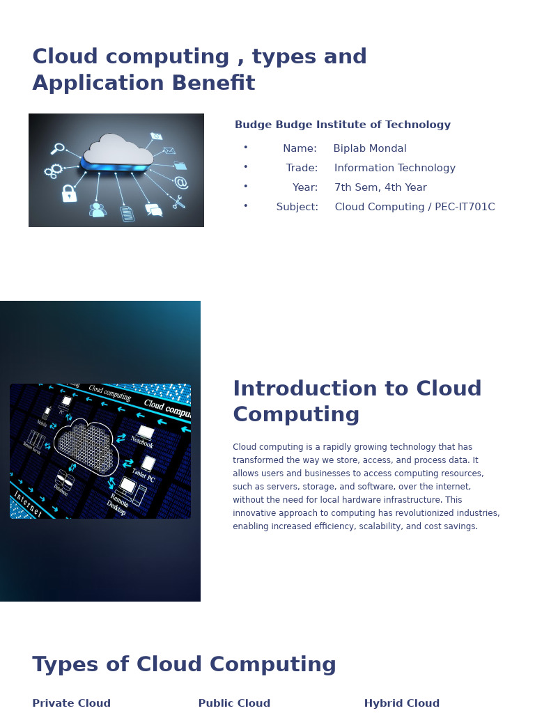 Cloud Computing Types and Application Benefit | PDF | Cloud Computing ...