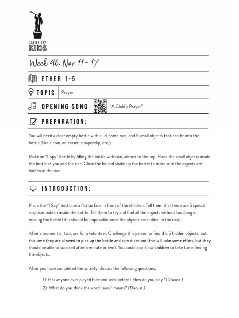 I Spy Bottle Activity for Kids | PDF | Disciple (Christianity) | Jesus