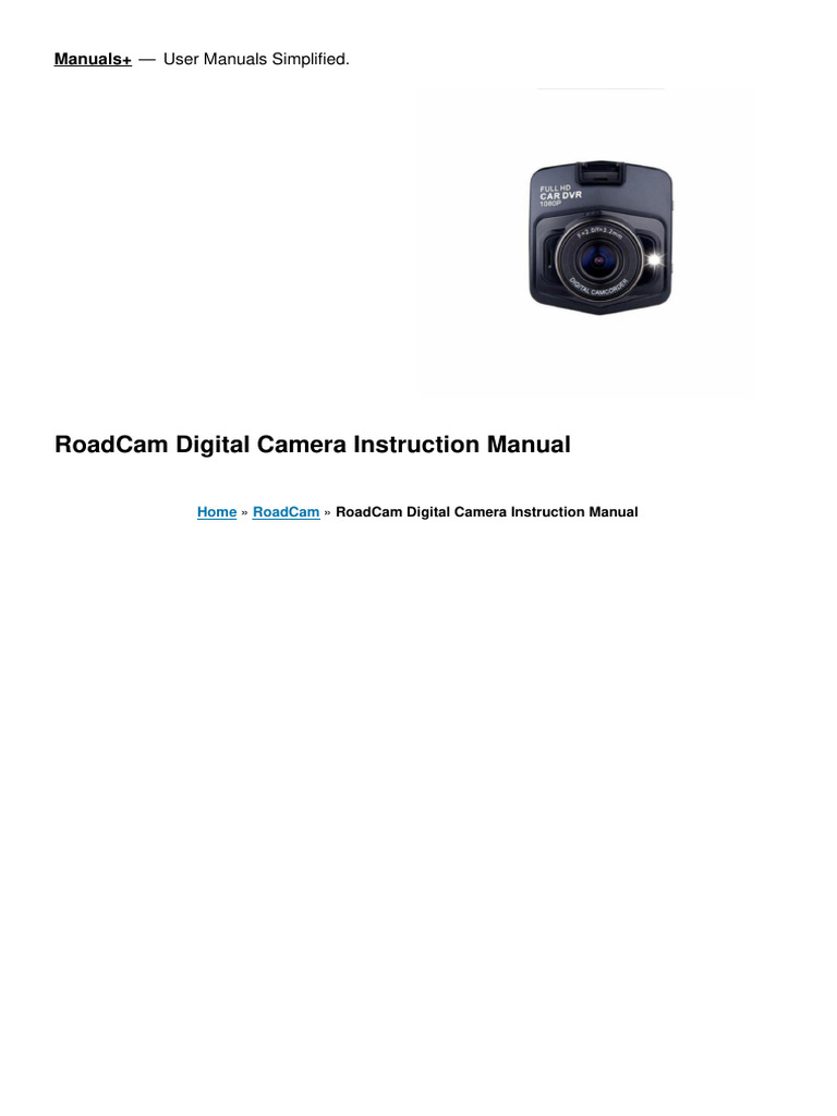 Roadcam Digital Camera Manual | PDF | Mobile App | Camera