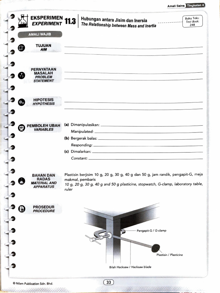 Inertia Experiment Report Form 4 | PDF | Physics | Nature