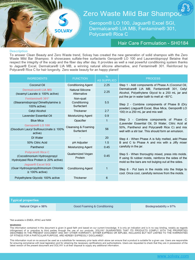 压制Zero Waste Mild Bar Shampoo PDF | PDF | Shampoo | Chemical Substances