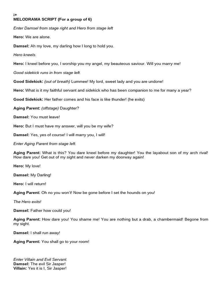 Melodrama Script 6 | PDF