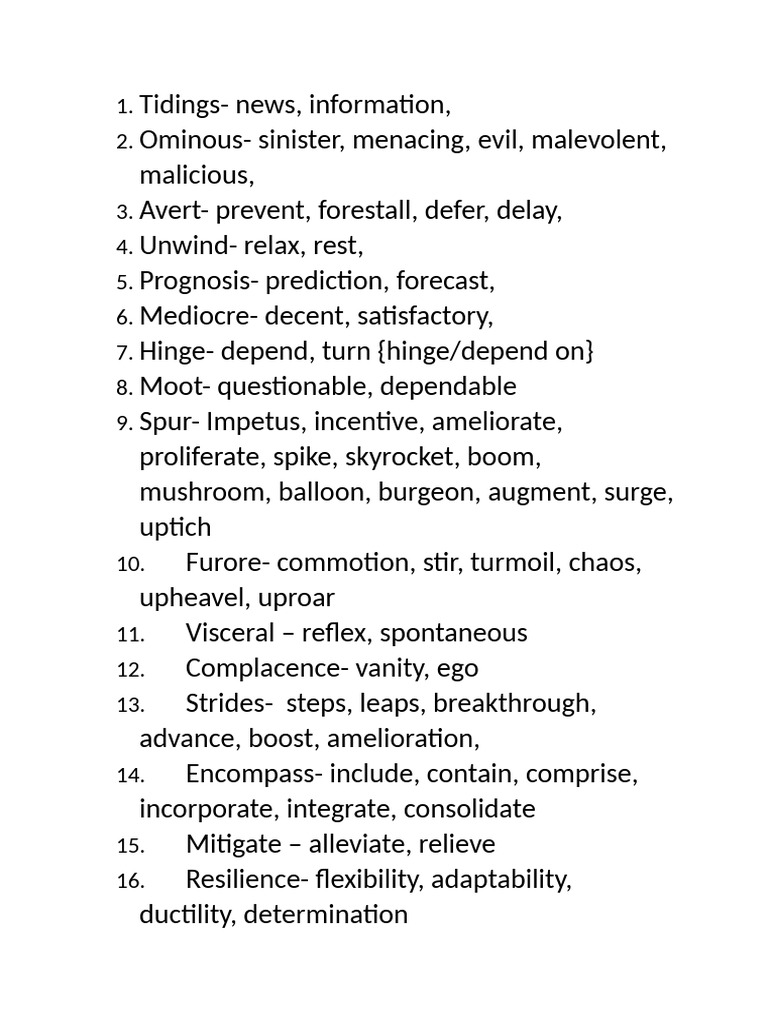 Anger-Related Vocabulary and Synonyms | PDF | Anger