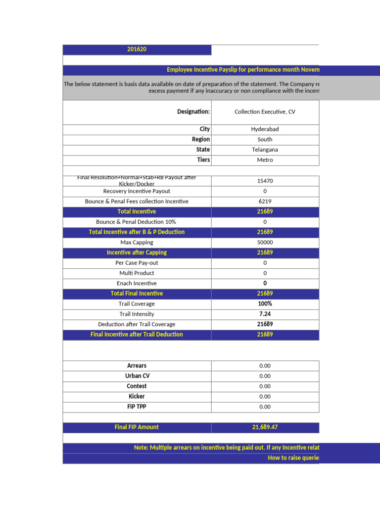 November 2024 Employee Incentive Summary | PDF | Payments