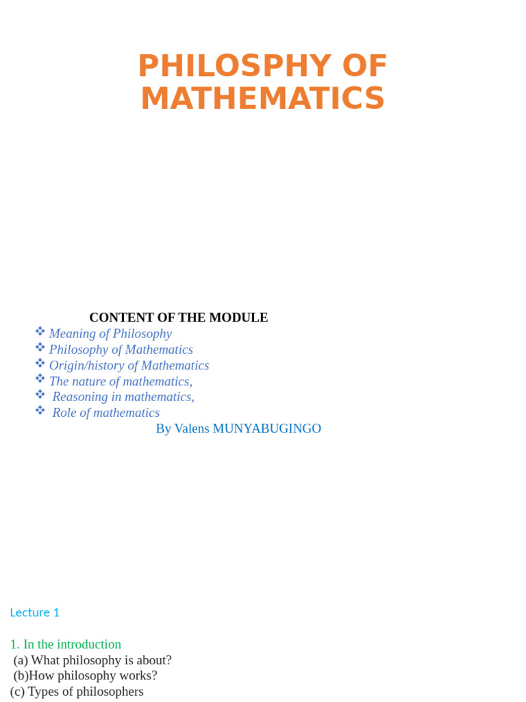 Philosophy of Mathematics | PDF | Cuneiform | Axiom