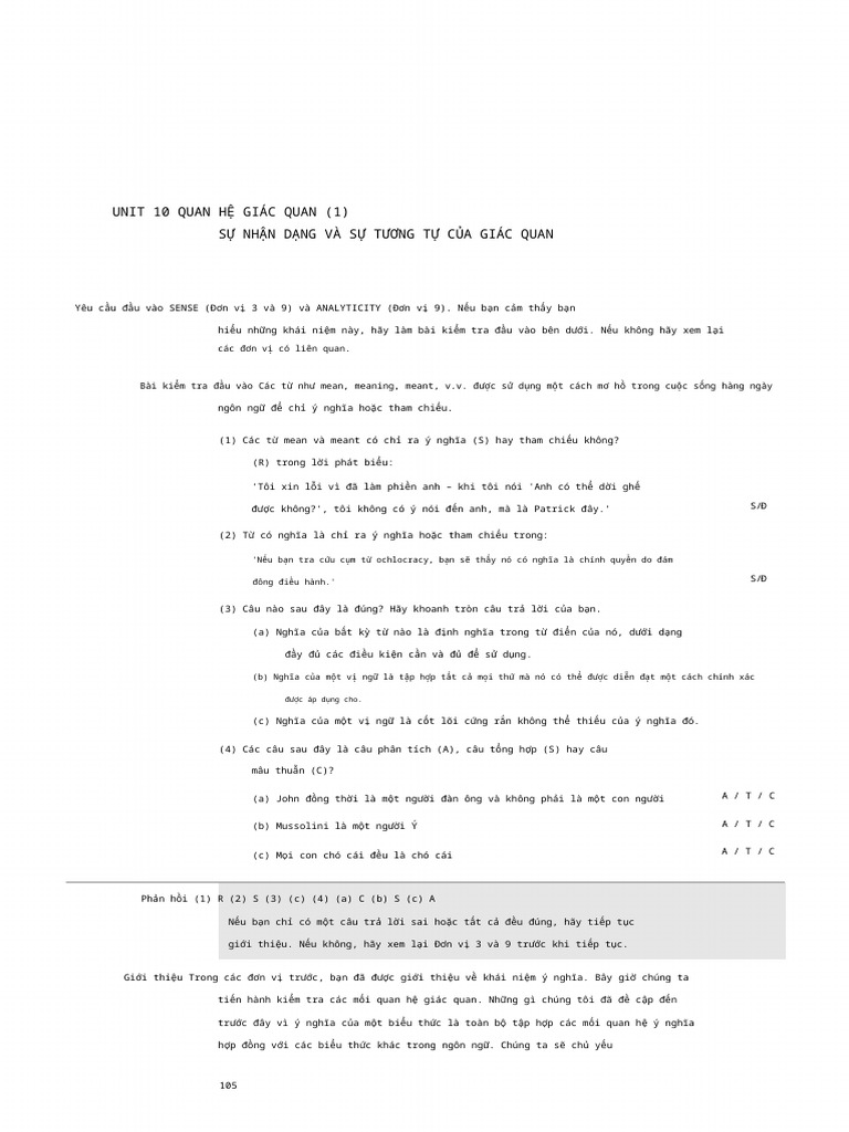 Semantics - Unit 10 (Textbook) | PDF