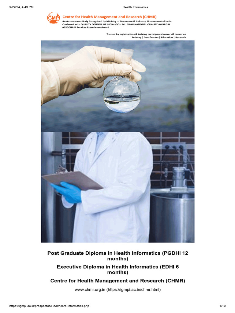 Health Informatics Diplomas | PDF | Health Informatics | Electronic ...