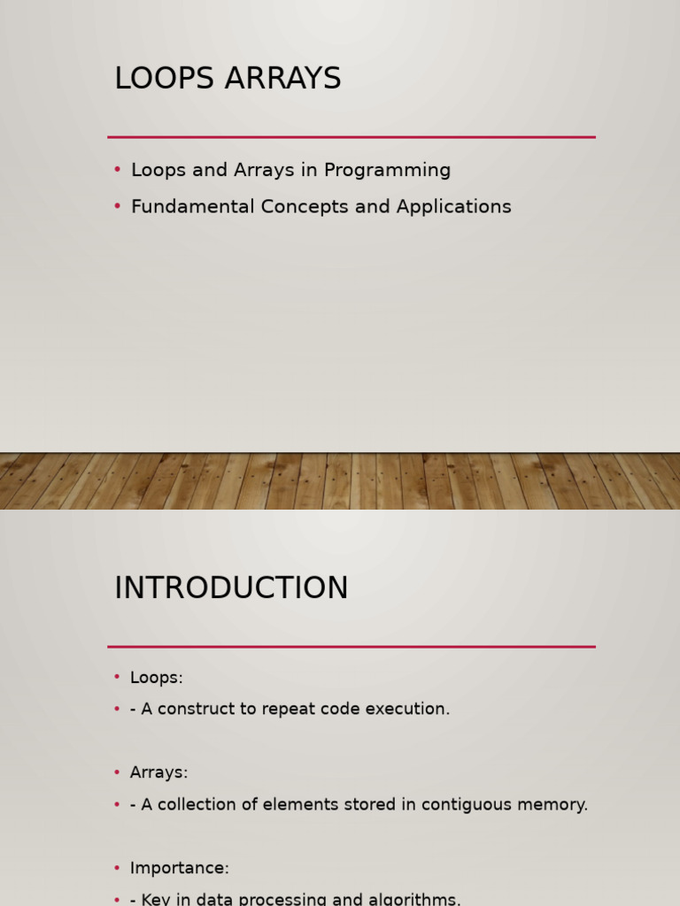Loops and Arrays Detailed | PDF