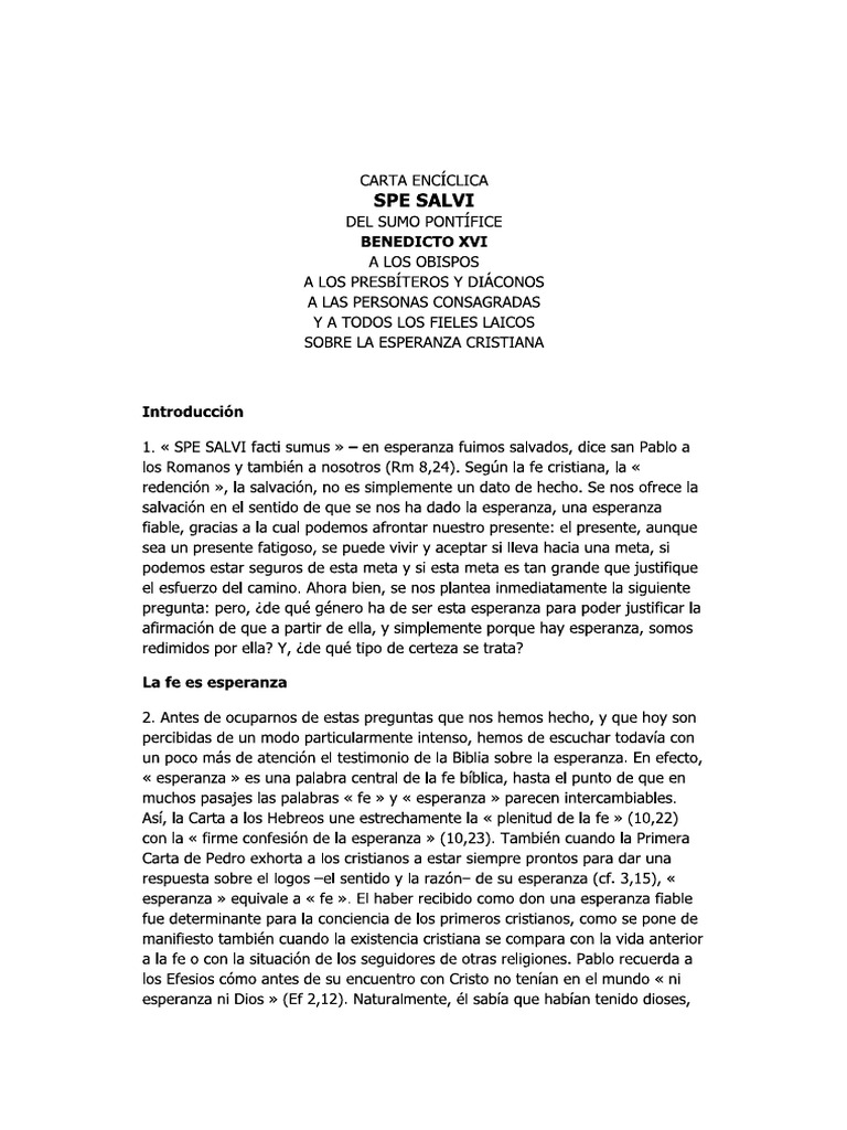 Spe Salvi Benedicto Xvi Pdf