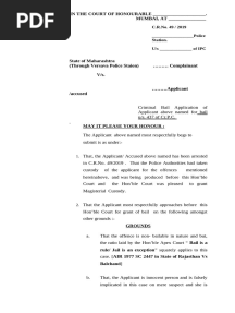 Bail Application under sec 437
