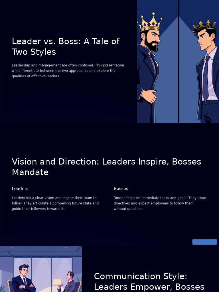 Leader Vs Boss A Tale of Two Styles | PDF