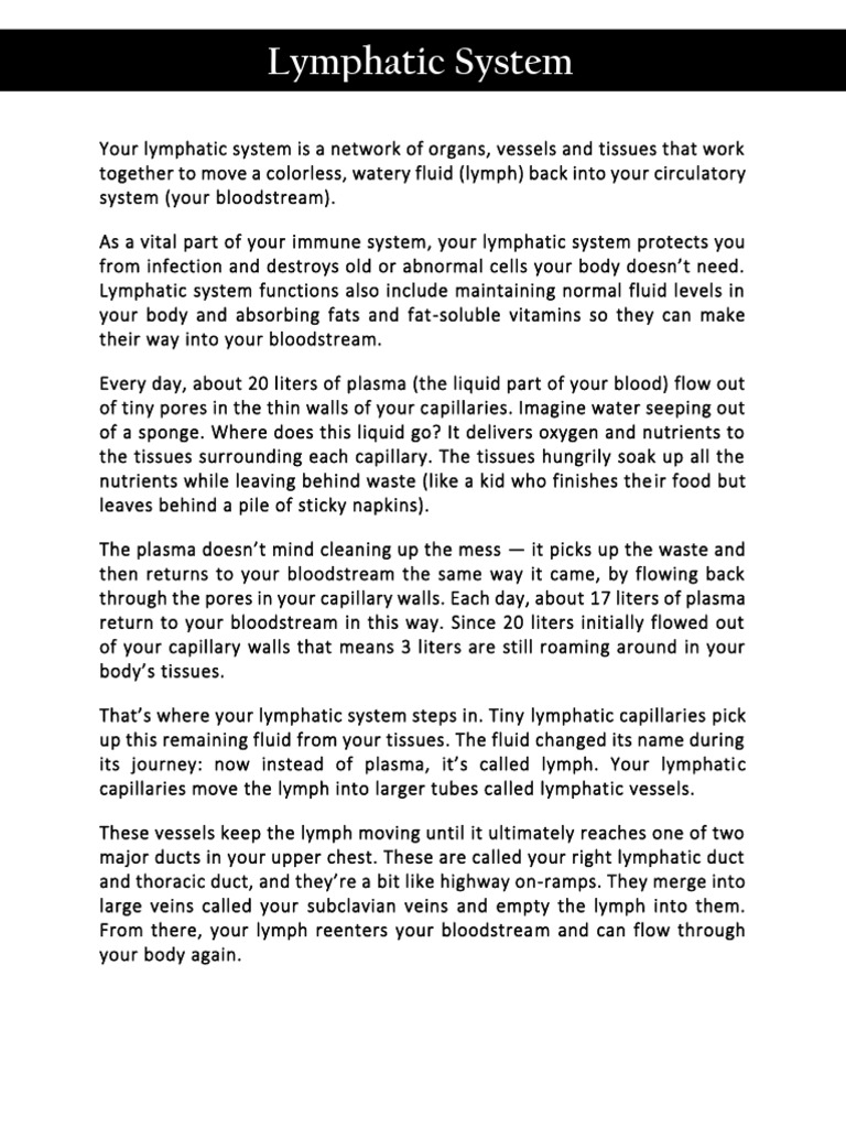 Human Lymphatic System Pdf Lymphatic System Lymph