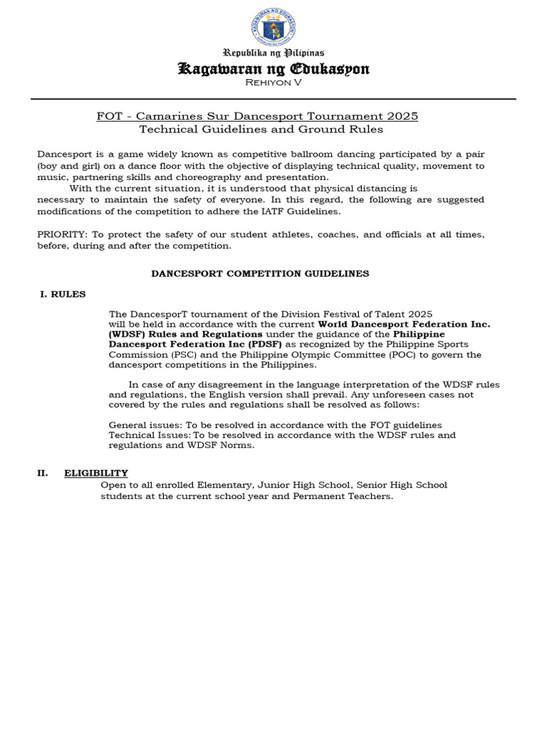 Updated fot dancesport tournament guidelines 2025 pdf dress shirt