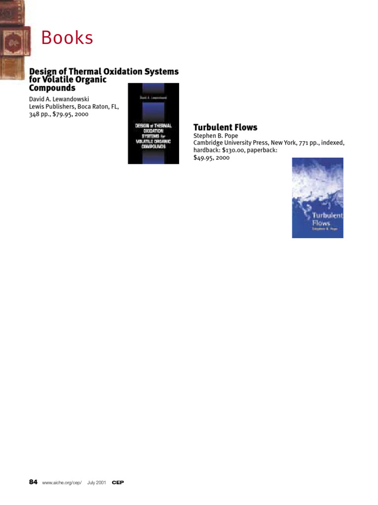 Design of Thermal Oxidation Systemsfor Volatile Organic Compounds | PDF ...